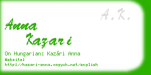 anna kazari business card