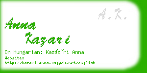 anna kazari business card